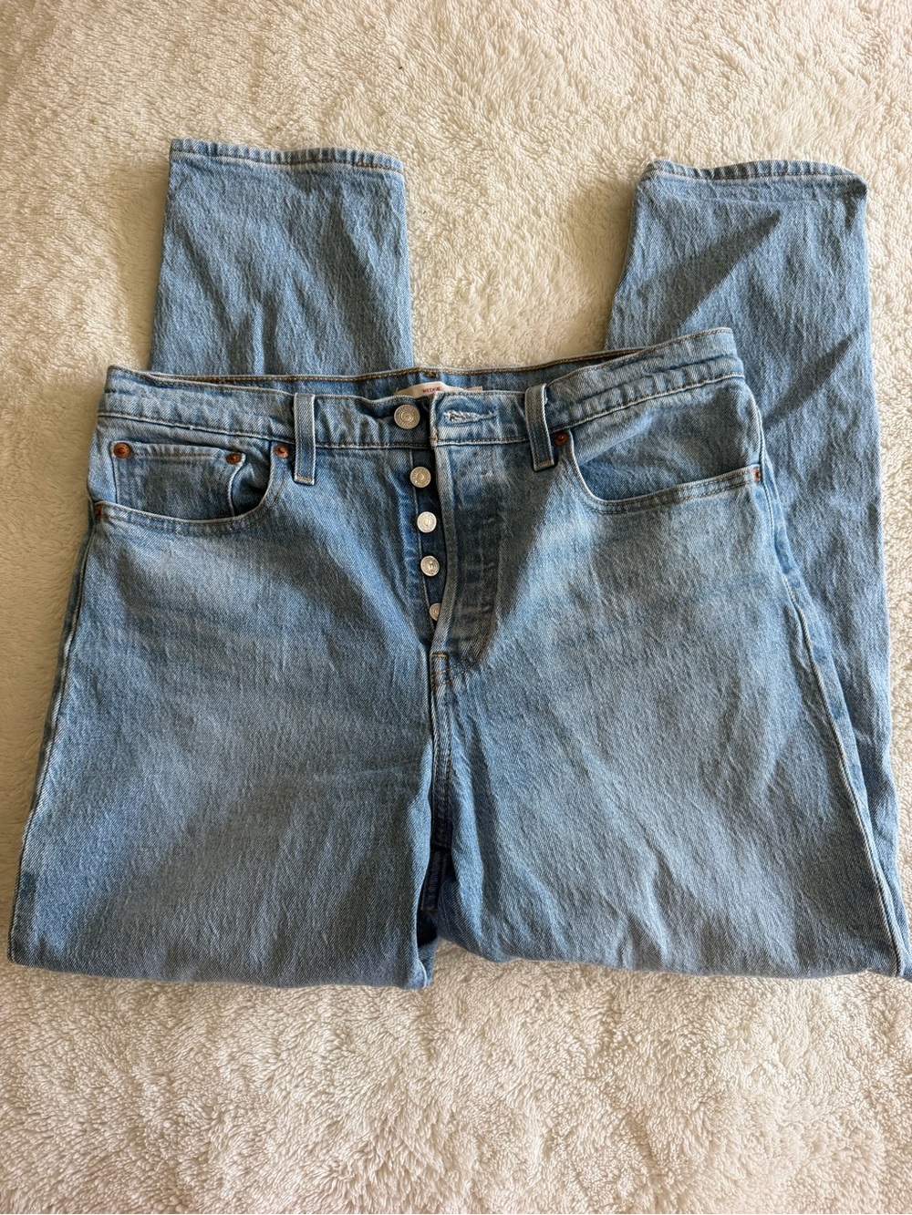 Levi's Light Blue Straight-Leg Jeans with Button Fly